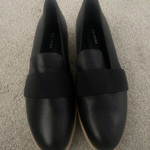 VIA SPIGA | NEW!!! Black Leather & Fabric Sneakers Slip-On Casual Size 6